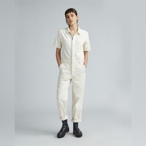 EVERLANE The Super-Soft Summer Jean Coverall in Bone Cream Jumpsuit NEW Size 4
